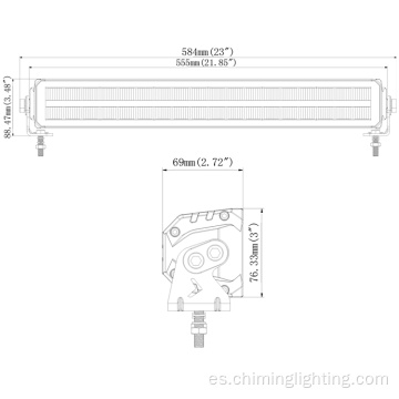 Barra de luz LED de 22 pulgadas de viga de 22 pulgadas 10-30V 180W Barra de luz LED LED